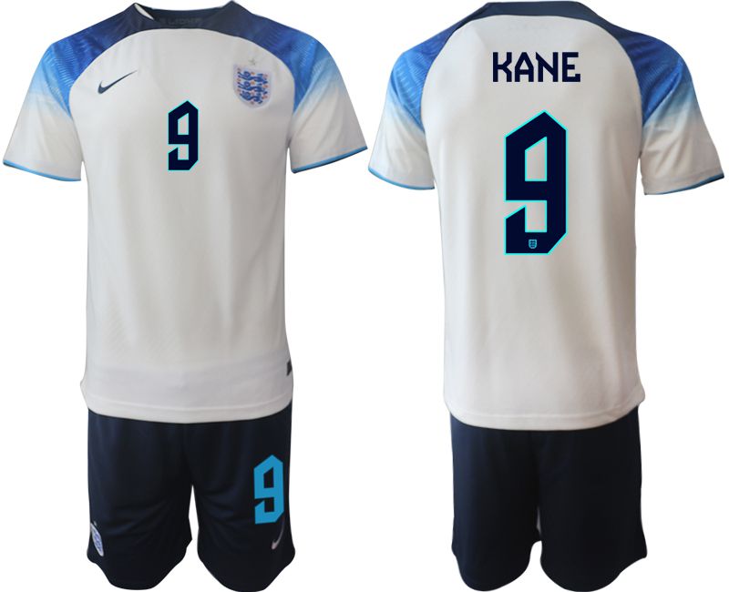 Men 2022 World Cup National Team England home white #9 Soccer Jerseys